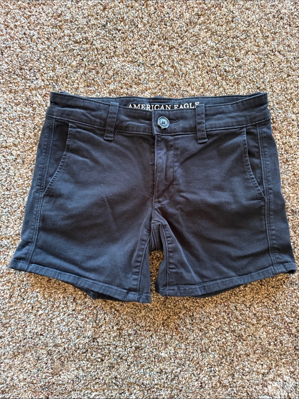 American Eagle Outfitters Black womens super stretch midi Shorts